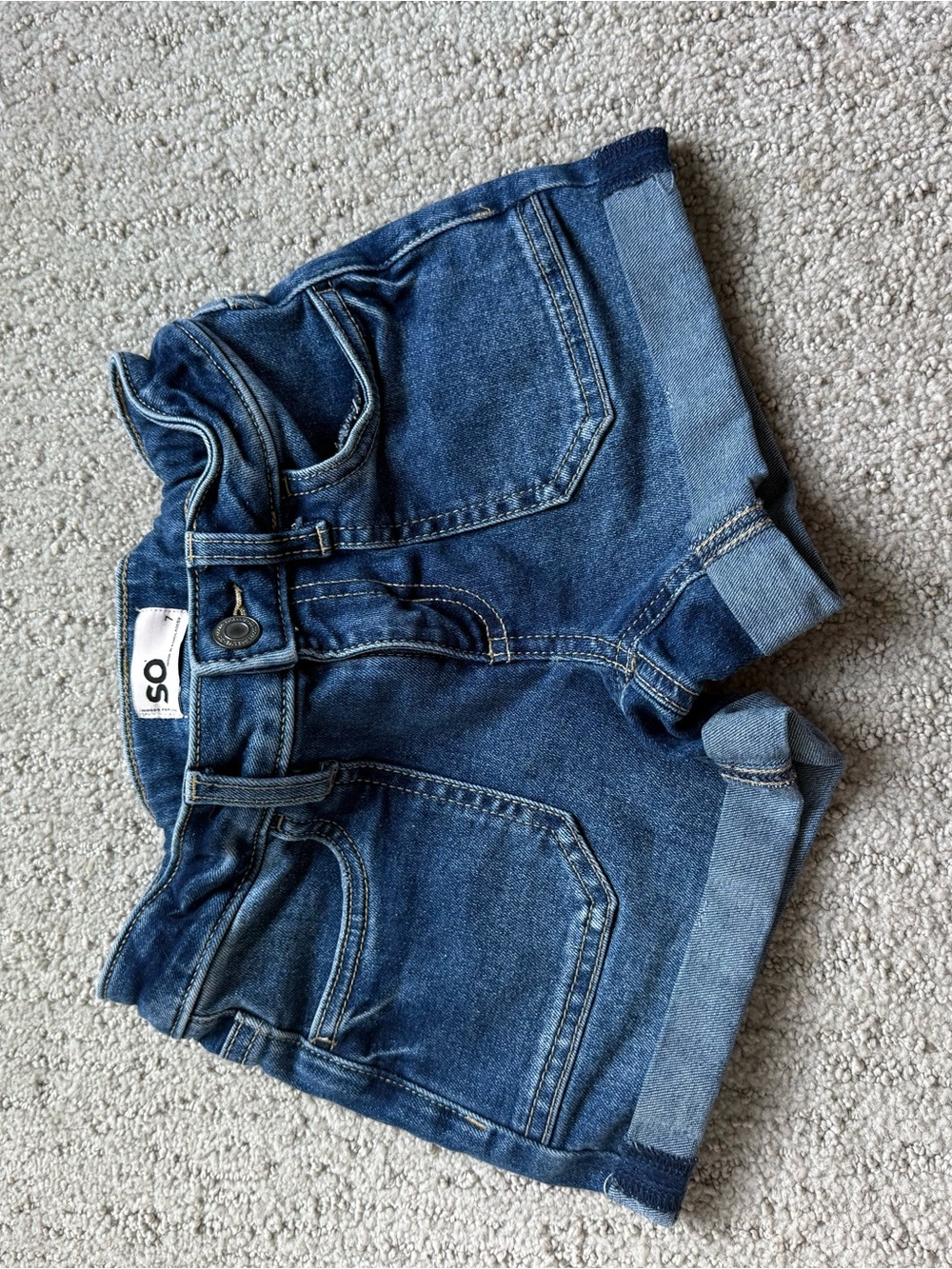 SO Kids Dark Blue Denim Rolled-Hem Shorts